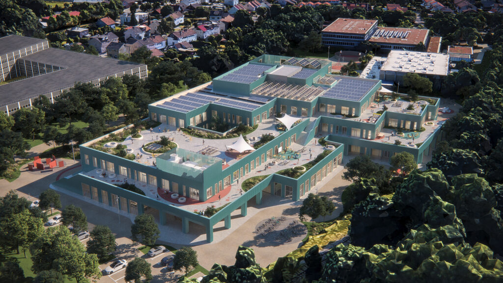 Offene Schule Waldau in Kassel | © Rendering C. F. Møller