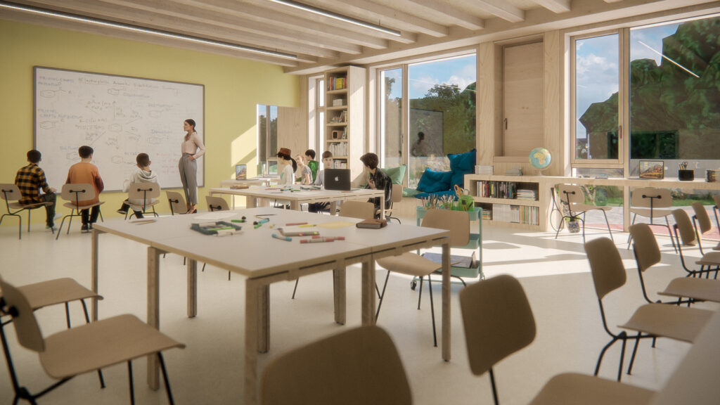 Offene Schule Waldau in Kassel | © Rendering C. F. Møller