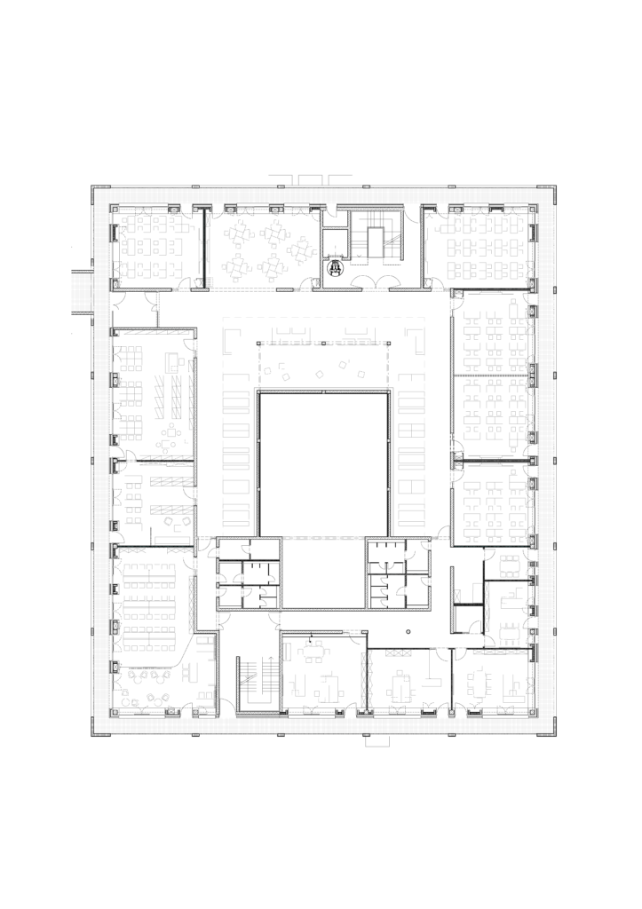 Grundriss des Hauptgebäudes der Bertolt-Brecht-Schule in Darmstadt. © agn/Niederberghaus & Partner GmbH